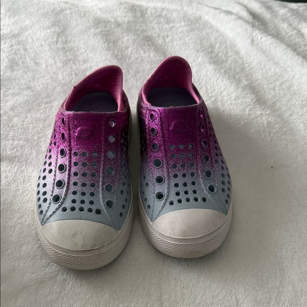 Slip-On Gradient Glitter Sneakers - Pink to Silver